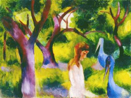 Girl with Blue Birds