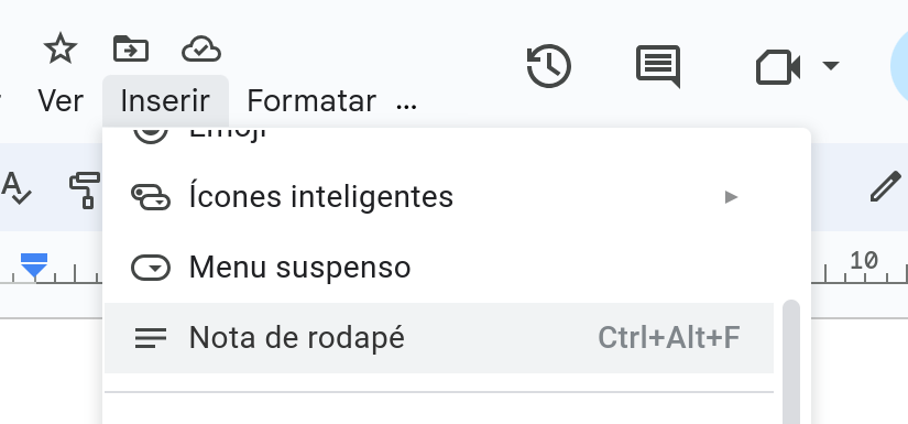 Captura de tela do Google Docs