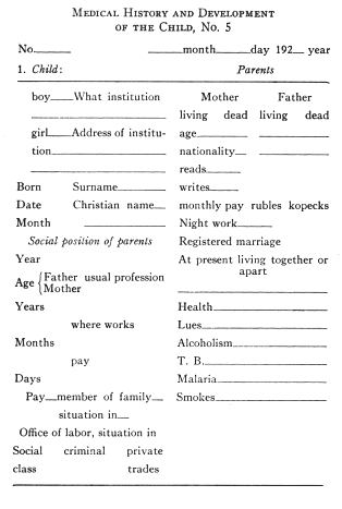 Medical History and Development of the Child,  No. 4